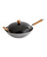 Фото #6 товара Classic Series Uncoated Carbon Steel 4-Pc. Wok Set with Lid and Birch Handles