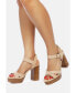 CHOUPETTE Suede Leather Block Heeled Sandal in Nude