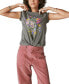 ფოტო #1 პროდუქტის Women's Faded Neon Floral Classic T-Shirt