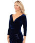 ფოტო #4 პროდუქტის Petite Ruffled Long-Sleeve Velvet Gown