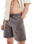 Фото #1 товара ASOS DESIGN wide linen shorts in charcoal grey