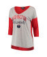 Фото #3 товара Women's Heathered Gray Washington Wizards In It To Win It V-Neck 3/4-Sleeve T-shirt