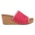 Corkys Stitch N Slide Studded Embroidered Wedge Womens Pink Casual Sandals 41-0
