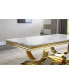 Фото #2 товара Modern Rectangular Marble Coffee Table, 0.71 Thick Marble Top, U-Shaped Stainless Steel