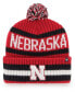 Фото #1 товара Men's Scarlet Nebraska Huskers Bering Cuffed Knit Hat with Pom