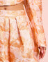 ASOS LUXE co-ord jacquard bubble skirt in orange floral print