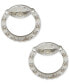 ფოტო #1 პროდუქტის Silver-Tone Crystal Open Circle Stud Earrings