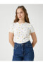 Фото #14 товара Футболка Koton Crop Flower Print Uneck Short Sleeve