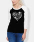ფოტო #1 პროდუქტის Women's Raglan Word Art Heart Notes T-shirt