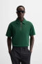 TEXTURED WEAVE POLO SHIRT WITH ZIP