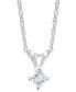 ფოტო #1 პროდუქტის 10k White Gold Necklace, Princess-Cut Diamond Accent Pendant