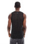 ASOS DESIGN co-ord knitted vest in black metallic mesh