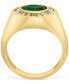 ფოტო #3 პროდუქტის EFFY® Men's Emerald (1-1/2 ct. t.w.) & Diamond (1/2 ct. t.w.) Halo Ring in 14k Gold