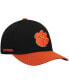 ფოტო #1 პროდუქტის Men's Black, Orange Clemson Tigers Two-Tone Reflex Hybrid Tech Flex Hat