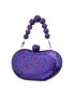 Фото #3 товара Printed Acrylic Minaudiere with Beaded Handle Clutch