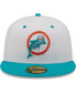 Фото #4 товара Men's White, Aqua Miami Dolphins Flipside 2Tone 59FIFTY Fitted Hat