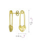 ფოტო #4 პროდუქტის Inspirational Symbol Paper Clip Love Lock Drop Sweet Heart Safety Pin Earrings Stud For Women Teen 14K Yellow Gold Plated .925 Sterling Silver