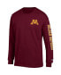 Men's Maroon Minnesota Golden Gophers Team Stack Long Sleeve T-shirt Бордовый, M - фото #3