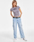 Juniors' Belted Skater Jeans