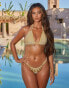 Фото #1 товара Moda Minx X Sophie Piper triangle bikini top with droplets In gold metallic