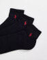 Фото #9 товара Polo Ralph Lauren 3 pack sport socks in black