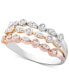 ფოტო #1 პროდუქტის Diamond Tricolor Triple Band Ring (1/4 ct. t.w.) in 14k Gold, White & Rose Gold, Created for Macy's