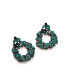 ფოტო #1 პროდუქტის Women's Green Embellished Circular Drop Earrings