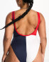 Tommy Jeans plus archive runway swimsuit in navy and red