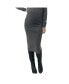 Maternity Dani Knit Midi Skirt with Split Charcoal Marle