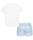 Фото #2 товара Little Girls 2-Pc. Prep In Your Step Tee & Tempo Shorts Set