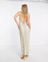 Фото #3 товара ASOS DESIGN embellished crochet halter maxi dress in stone