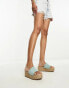 Фото #3 товара Pull&Bear platform espadrille sandal in light blue