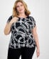 ფოტო #1 პროდუქტის Plus Size Gathered Waist Top, Created for Macy's