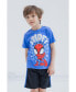 Фото #3 товара Boys Spidey and His Amazing Friends Spider-Man Graphic T-Shirt and Mesh Shorts Outfit Set Blue/Black