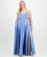 ფოტო #1 პროდუქტის Trendy Plus Size Satin Sleeveless Gown