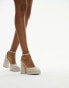 Фото #1 товара Topshop Daphne round toe heeled shoe in off white croc