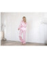 ფოტო #5 პროდუქტის Women's Marabou Feather Satin Pajama Set