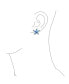 ფოტო #3 პროდუქტის Large Nautical Hawaiian Tropical Beach Vacation Blue Inlay Created Opal Starfish Stud Earrings For Women .925 Sterling Silver October Birthstone