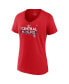 ფოტო #3 პროდუქტის Women's Red St. Louis Cardinals 2022 NL Central Division Champions Locker Room V-Neck T-shirt