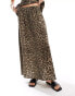 ASOS DESIGN linen leopard maxi skirt co ord