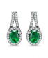 Created Green Quartz and Cubic Zirconia Halo Earrings