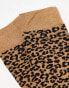 Threadbare Ski 2 pack printed socks in leopard print