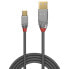 Lindy 5m USB 2.0 Type A to Mini-B Cable - Cromo Line - 5 m - USB A - Mini-USB B - USB 2.0 - 480 Mbit/s - Grey