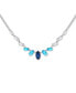 Фото #1 товара GUESS silver-Tone Mixed Color Stone Statement Necklace, 16" + 2" extender