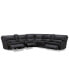Фото #2 товара Binardo 136" 7 Pc Zero Gravity Leather Sectional with 3 Power Recliners and 2 Console, Created for Macy's