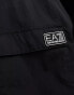 Armani EA7 logo full zip hooded nylon windbreaker jacket in black CO-ORD