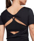 Фото #5 товара Women's One Classic Dri-FIT Short-Sleeve Cropped Twist-Back Top