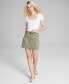Фото #1 товара Women's Raw-Edge-Hem Mini Twill Skirt, Created for Macy's