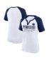 Фото #1 товара Women's White/Navy Penn State Nittany Lions Plus Size Best Squad Shimmer Raglan Notch Neck T-Shirt