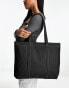 ASOS DESIGN rubberised showerproof tote bag with laptop compartment in black